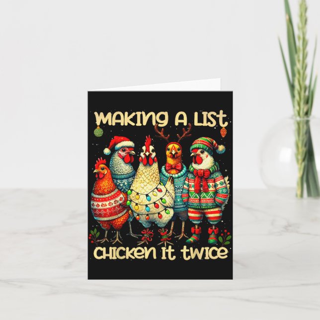 Making A List Chicken It Twice Funny Mama Chicken  Card (Front)