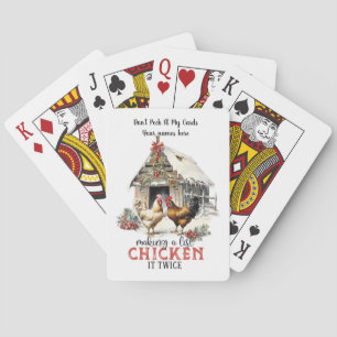 Making a list chicken it twice funny personalize playing cards