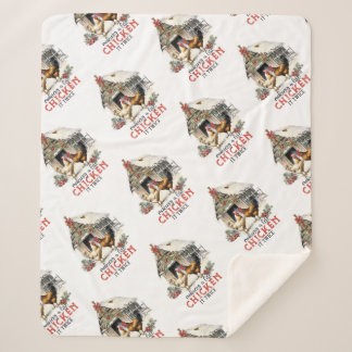 "Making a list, Chicken it twice" Puns Christmas Sherpa Blanket