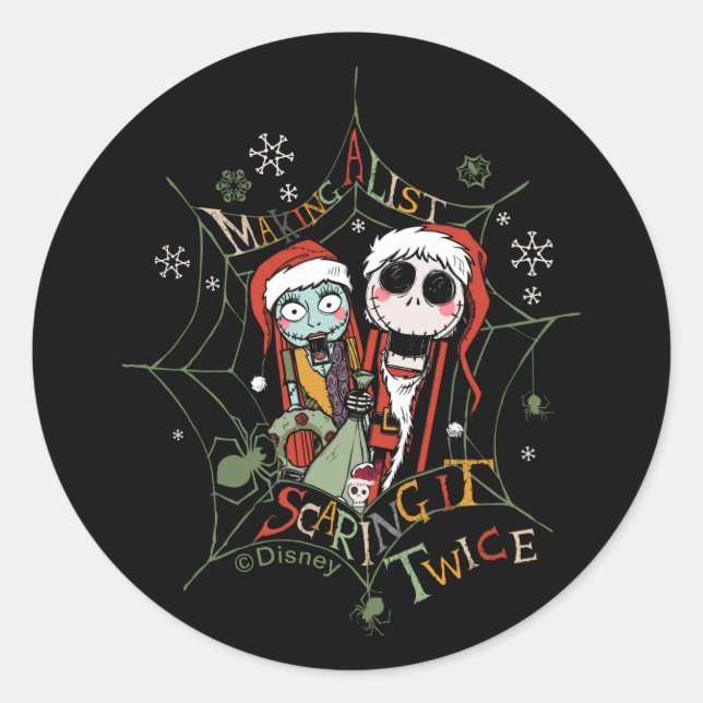 Making A List Scaring it Twice Classic Round Sticker (Front)