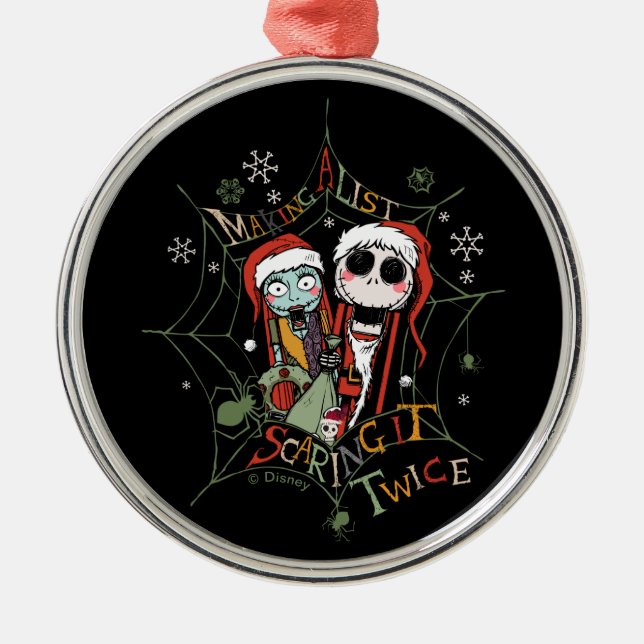 Making A List Scaring it Twice Metal Ornament (Front)