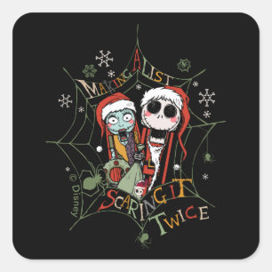 Making A List Scaring it Twice Square Sticker