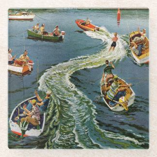 Making A Wake by Ben Kimberly Pins Glass Coaster