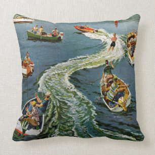 Making A Wake by Ben Kimberly Pins Throw Pillow