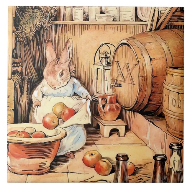 “Making Apple Cider” by Beatrix Potter Tile (Front)