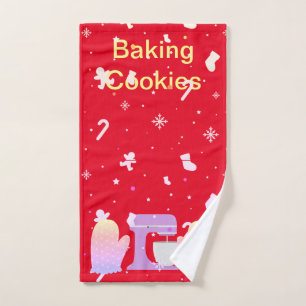 Making Christmas Cookies Hand Towel