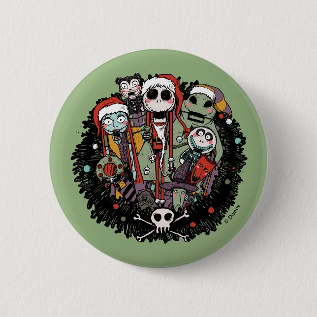 Making Christmas Fright Nutcrackers 2 Inch Round Button (Front)