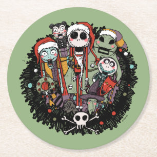 Making Christmas Fright Nutcrackers Round Paper Coaster