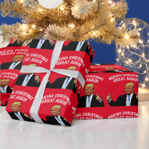 MAKING CHRISTMAS GREAT TRUMP CHRISTMAS WRAPPING PAPER