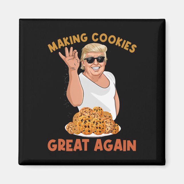 Making Cookie Great Again Funny Trump Make Xmas Gr Magnet (Front)