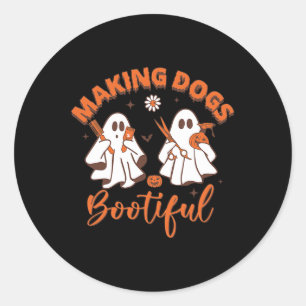 Making Dogs Bootiful  Classic Round Sticker