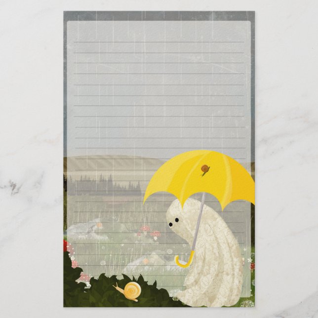 Making Friends - Cute Ghost Lined Writing Paper (Front)