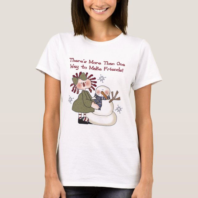 Making Friends Snowman T-shirts and Gifts (Front)