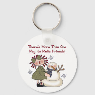 Making Friends Snowman T-shirts and Gifts Keychain