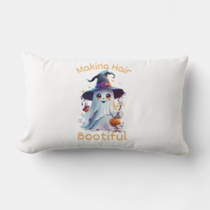 Making Hair Bootiful Funny Scary Ghost Halloween Lumbar Pillow