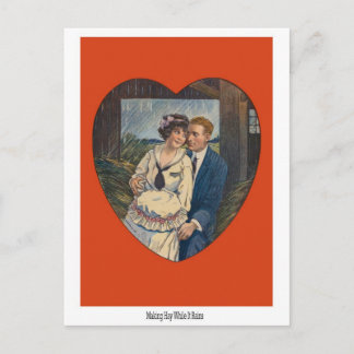 Making Hay In The Rain Vintage Valentine Card