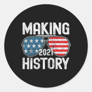 Making History Inauguration 2021 Biden Harris Sung Classic Round Sticker
