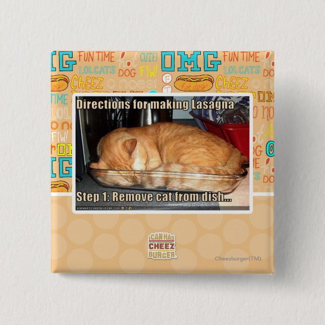 Making lasagna 2 inch square button (Front)