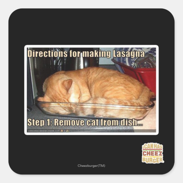 Making lasagna square sticker (Front)