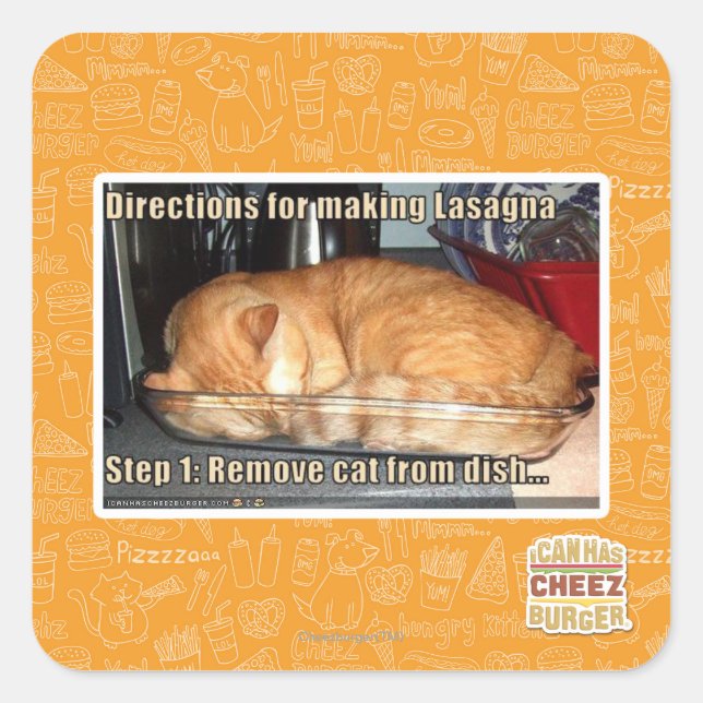 Making lasagna square sticker (Front)