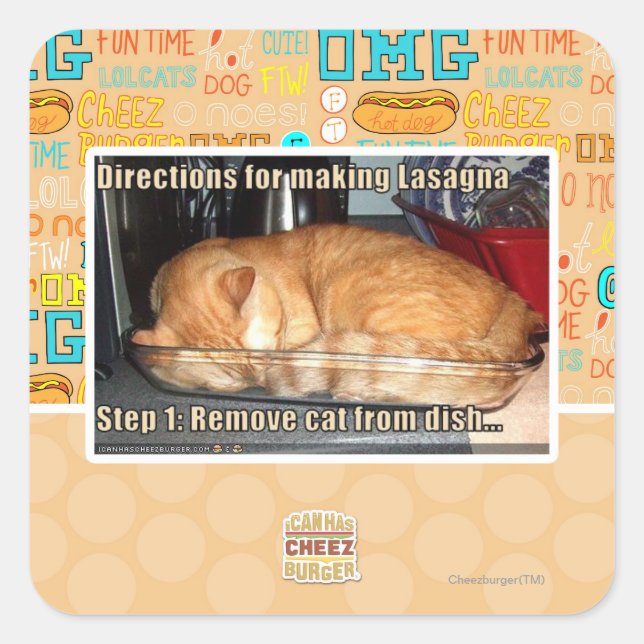 Making lasagna square sticker (Front)