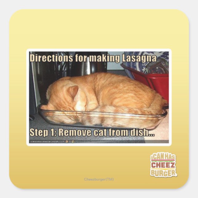 Making lasagna square sticker (Front)