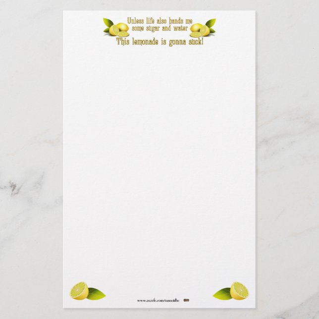 Making Lemonade Stationery (Front)