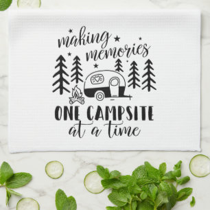 Making Memories Happy Camper Fun Summer Kitchen Towel