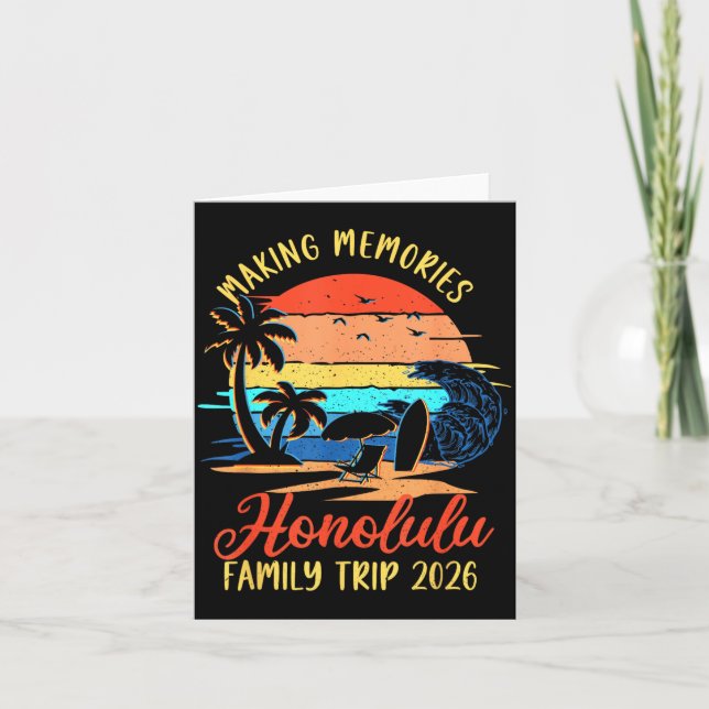 Making Memories Honolulu 2026 Summer Beach Trip Card (Front)
