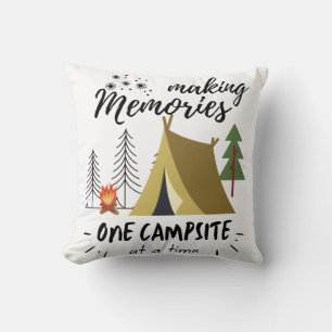 Making Memories One Campsite At A Time Camping Throw Pillow
