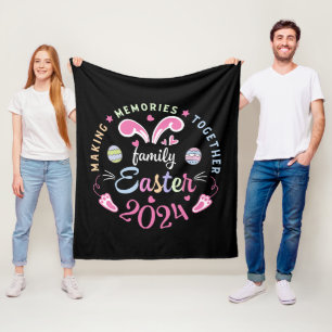 Making memories together Easter family 2024 Fleece Blanket