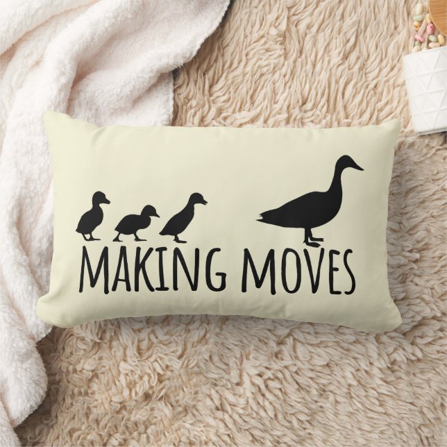 Making Moves Mama Duck and Ducklings Motivational Lumbar Pillow (Blanket)