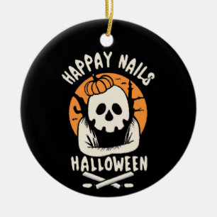 Making Nails Bootiful Halloween Ceramic Ornament