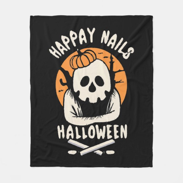 Making Nails Bootiful Halloween  Fleece Blanket (Front)