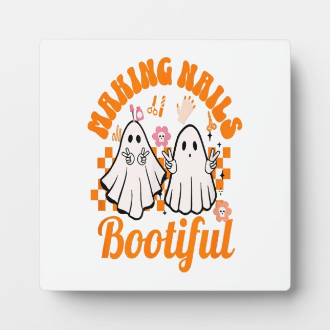 making nails bootiful halloween plaque (Front)