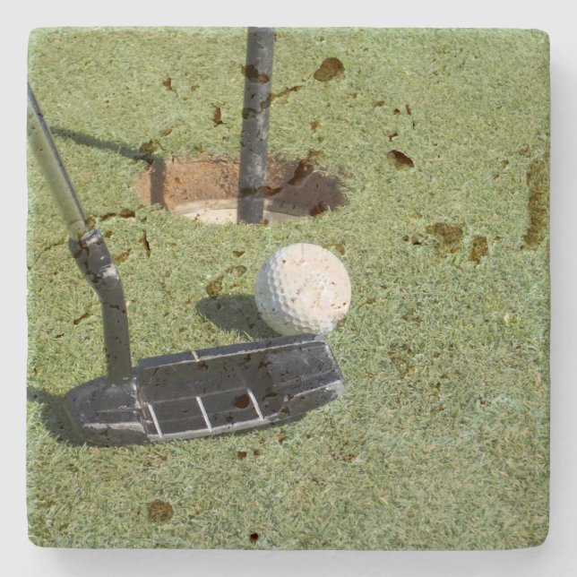 Making Par At Golf, Stone Coaster (Front)