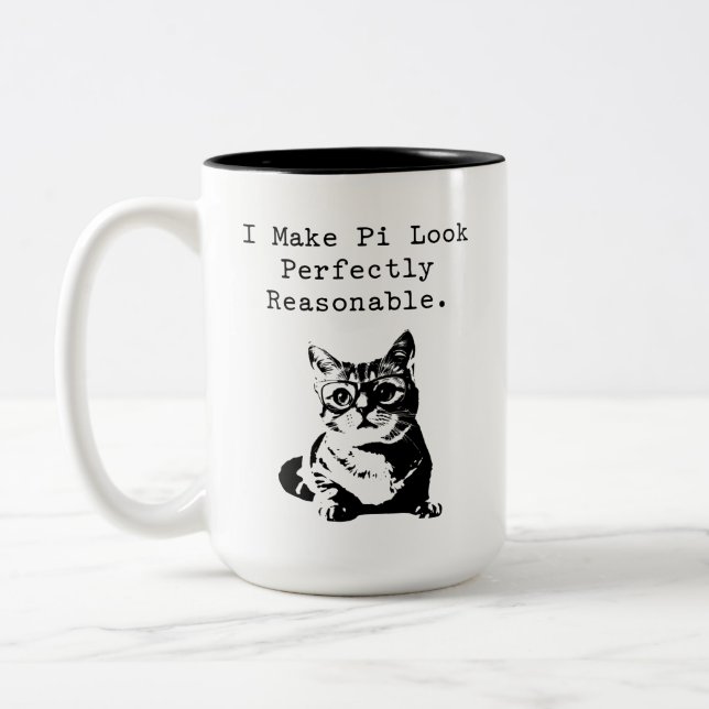 Making Pi Look Reasonable Math Humor Gift Two-Tone Coffee Mug (Left)