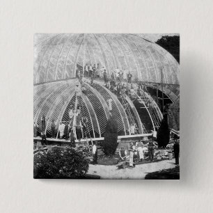 Making repairs to the Great Conservatory at Chatsw 2 Inch Square Button