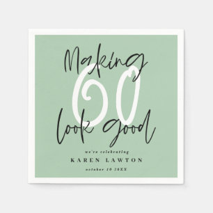 Making sixty 60 look good colourful birthday party napkin