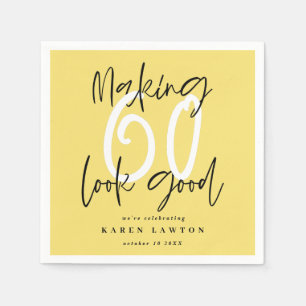 Making sixty 60 look good colourful birthday party napkin