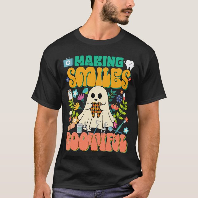 Making Smiles Bootiful Cute Dental Halloween T-Shirt (Front)