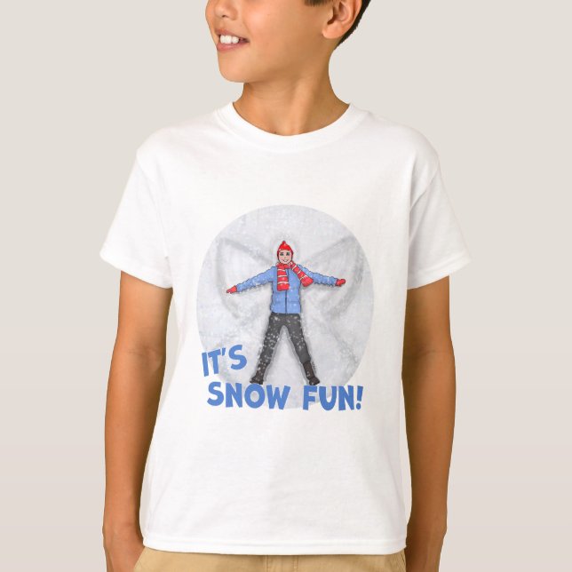 Making Snow Angels, It's Snow Fun T-Shirt (Front)