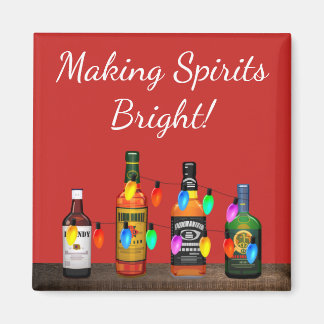 Making Spirits Bright Christmas Cocktails Magnet