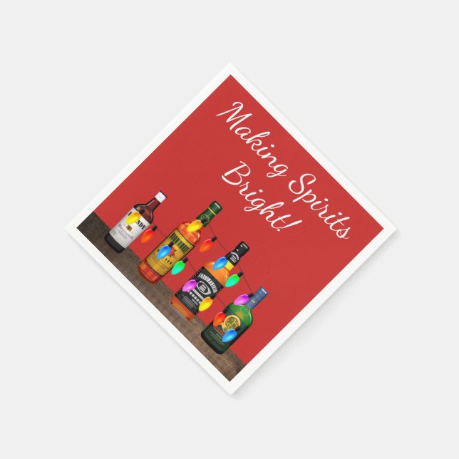 Making Spirits Bright Christmas Fun Cocktail Party Napkin (Corner)