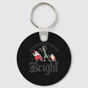 Making Spirits Bright Christmas Haunted Ghosts Keychain