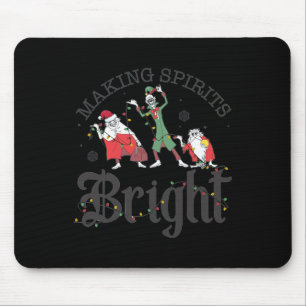 Making Spirits Bright Christmas Haunted Ghosts  Mouse Pad