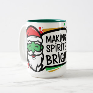 Making Spirits Bright Christmas Two-Tone Coffee Mug