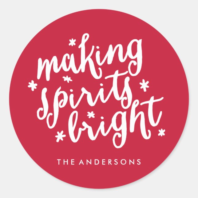 Making Spirits Bright Classic Round Sticker (Front)