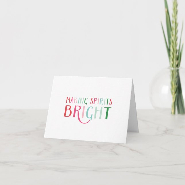 Making Spirits Bright Colorful Holiday Card (Front)