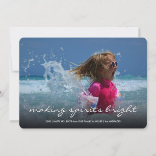 Making Spirits Bright Cool Christmas Photo Holiday Card